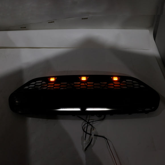 Griglia a nido d'ape nera opaca per paraurti anteriore stile Raptor Ford Transit Connect 2014-2018 con LED