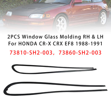 2PCS Window Glass Molding RH & LH For HONDA CR-X CRX EF8 1988-1991 - 0