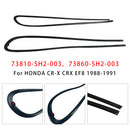2PCS Window Glass Molding RH & LH For HONDA CR-X CRX EF8 1988-1991-4