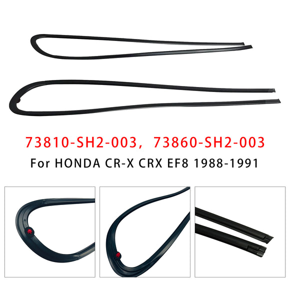 2PCS Window Glass Molding RH & LH For HONDA CR-X CRX EF8 1988-1991