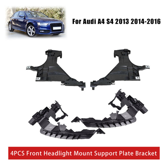 4PCS Frontscheinwerferhalterung Stützplattenhalterung für Audi A4 S4 2013 2014-2016