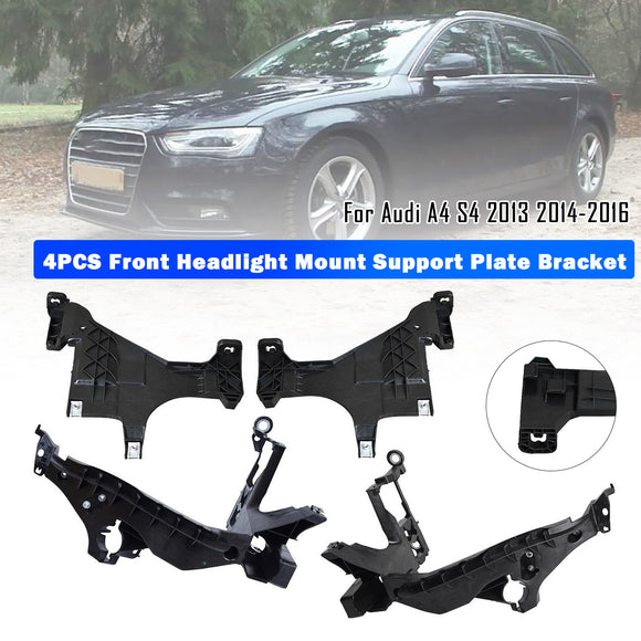 4PCS Frontscheinwerferhalterung Stützplattenhalterung für Audi A4 S4 2013 2014-2016