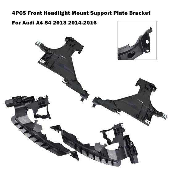 4PCS Frontscheinwerferhalterung Stützplattenhalterung für Audi A4 S4 2013 2014-2016