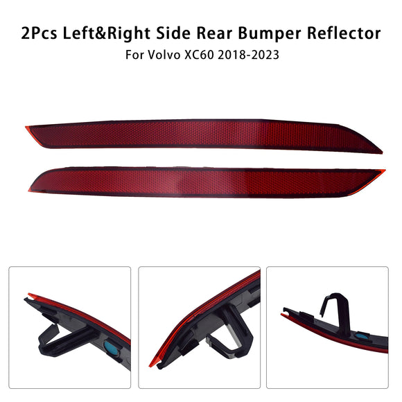 2Pcs Left&Right Side Rear Bumper Reflector For Volvo XC60 2018-2023