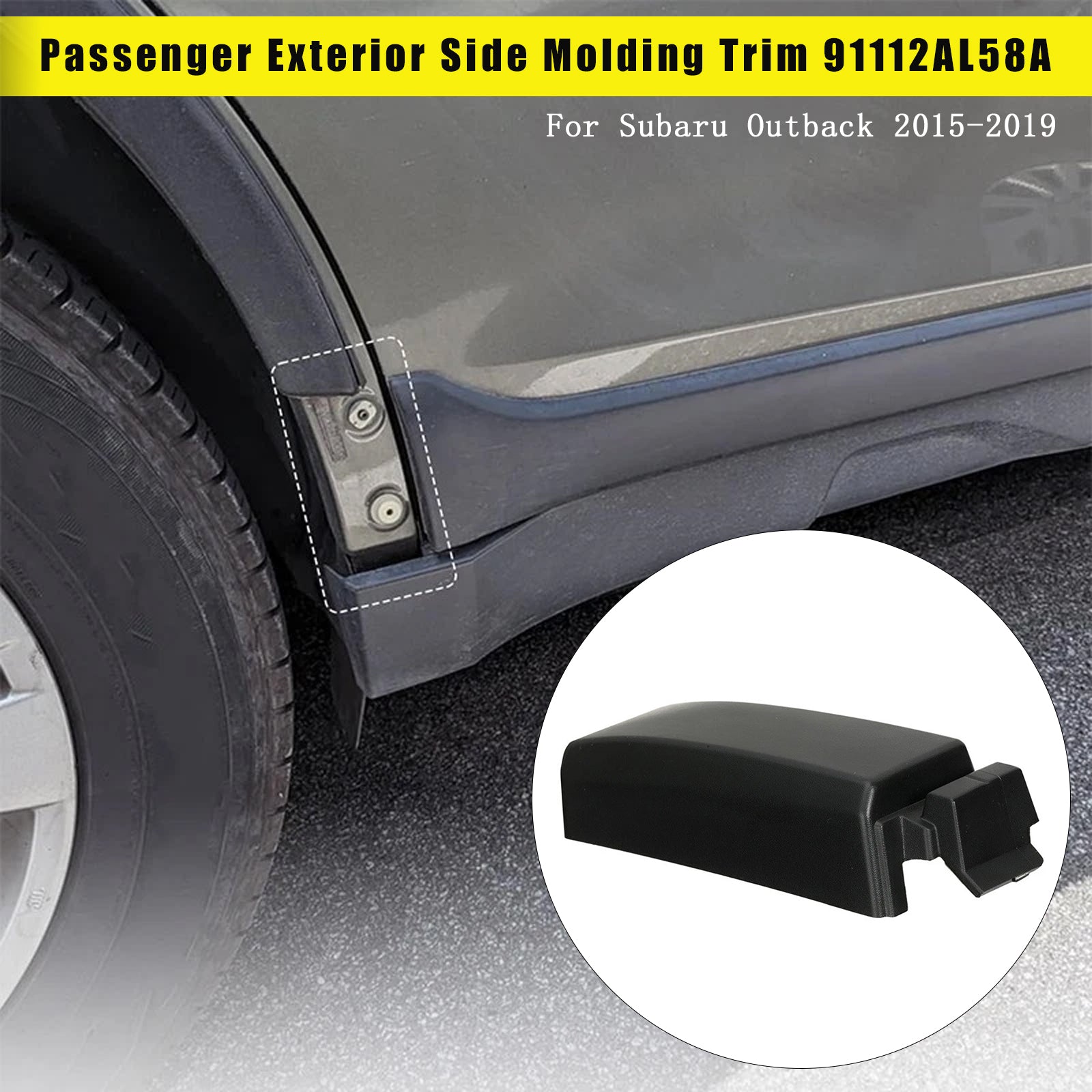Passenger Exterior Side Molding Trim 91112AL58A For Subaru Outback