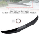 Gloss Black Rear Boot Spoiler For BMW 4 Series F33 Convertible 2013+ PMS Style-2