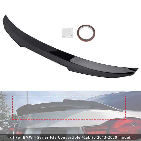 Gloss Black Rear Boot Spoiler For BMW 4 Series F33 Convertible 2013+ PMS Style