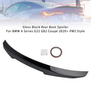 Alerón trasero para maletero, color negro brillante, para BMW Serie 4, G22, G82, Coupe 2020+, estilo PMS-2