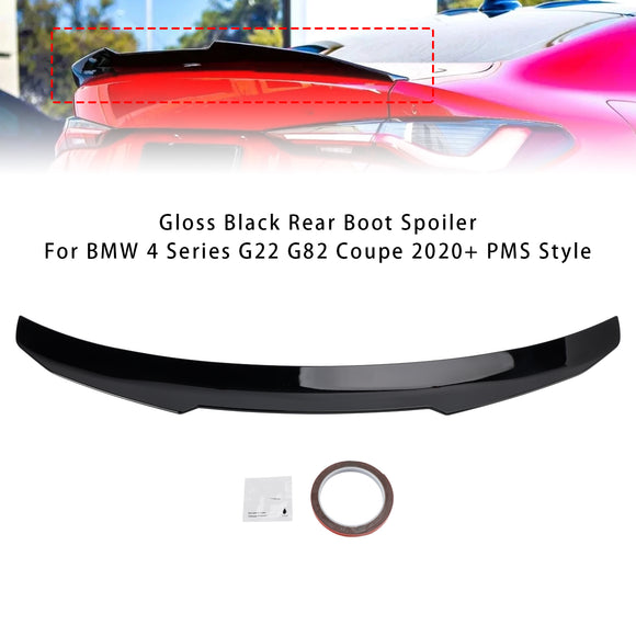 Alerón trasero para maletero, color negro brillante, para BMW Serie 4, G22, G82, Coupe 2020+, estilo PMS