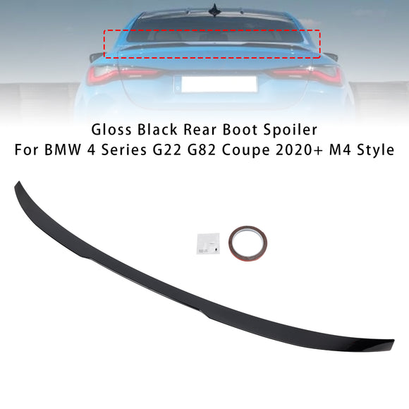 Alerón trasero para maletero, color negro brillante, para BMW Serie 4, G22, G82, Coupe 2020+, estilo M4