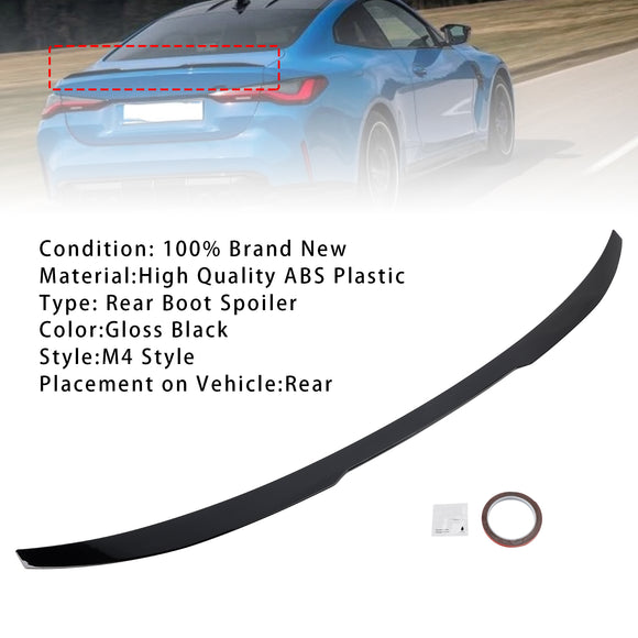 Alerón trasero para maletero, color negro brillante, para BMW Serie 4, G22, G82, Coupe 2020+, estilo M4