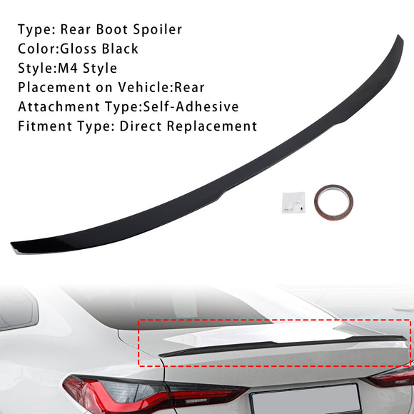Alerón trasero para maletero, color negro brillante, para BMW Serie 4, G22, G82, Coupe 2020+, estilo M4