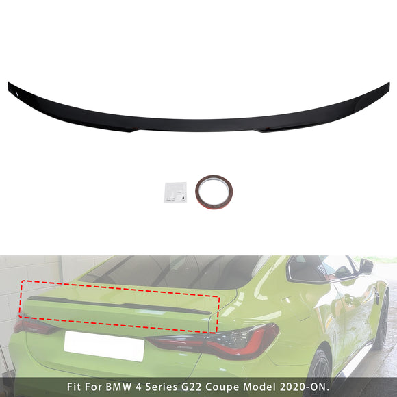 Alerón trasero para maletero, color negro brillante, para BMW Serie 4, G22, G82, Coupe 2020+, estilo M4