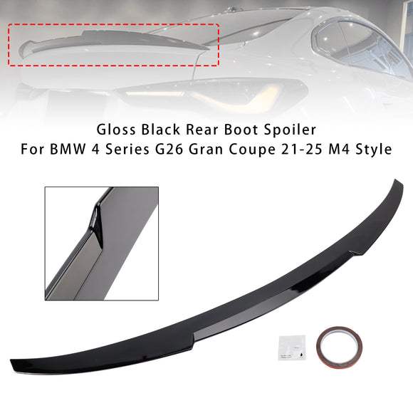 Gloss Black Rear Boot Spoiler For BMW 4 Series G26 Gran Coupe 21-25 M4 Style
