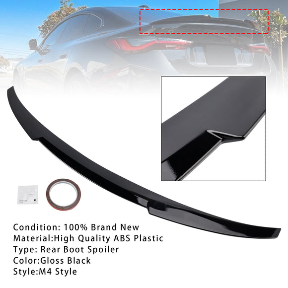 Gloss Black Rear Boot Spoiler For BMW 4 Series G26 Gran Coupe 21-25 M4 Style