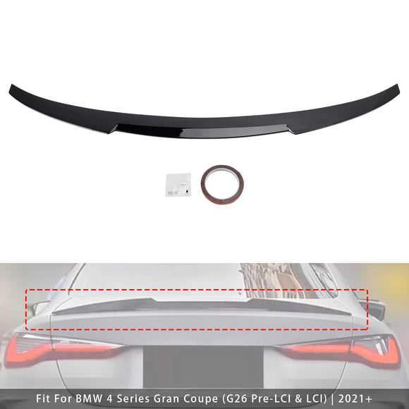 Gloss Black Rear Boot Spoiler For BMW 4 Series G26 Gran Coupe 21-25 M4 Style