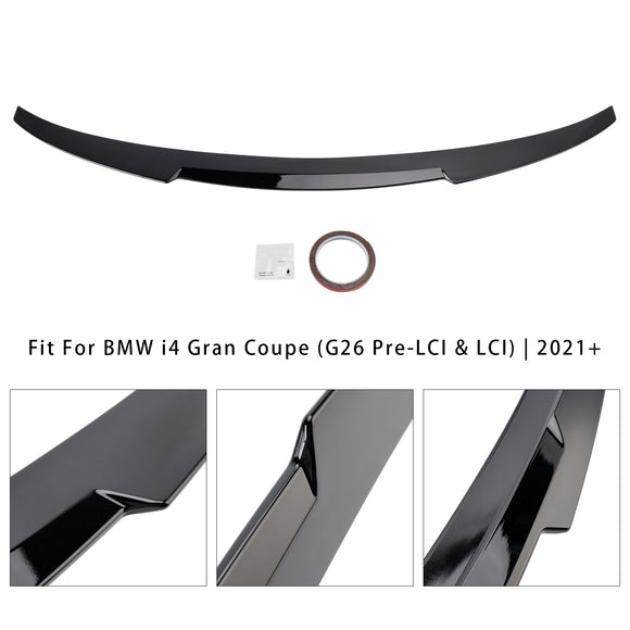Gloss Black Rear Boot Spoiler For BMW 4 Series G26 Gran Coupe 21-25 M4 Style
