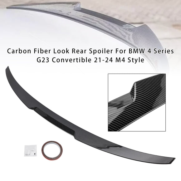 Alerón trasero con apariencia de fibra de carbono para BMW Serie 4 G23 Convertible 21-24 estilo M4