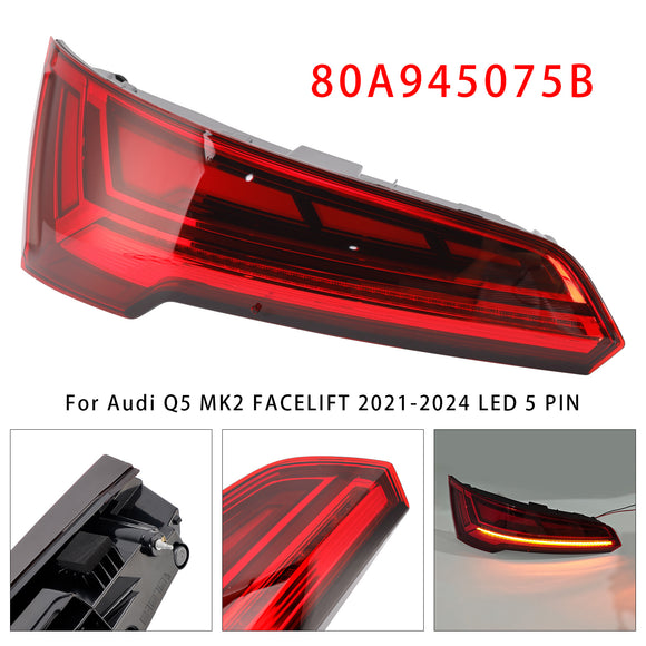 Linksachter Achterlicht Lamp LED Voor Audi Q5 MK2 FACELIFT 2021-2024 LED 5 PIN