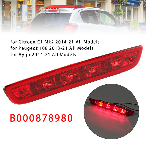 3ra tercera luz de freno B000878980 para Peugeot 108 2014-2021 roja