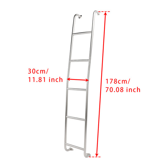 Stainless Steel 5-Step Van Ladder A093TL For Ford Transit High Roof Vans 2014-2025