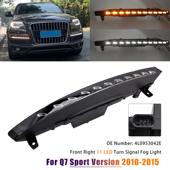 Luz antiniebla delantera derecha de 11 LED 4L0953042E para Audi Sport versión Q7 10-15