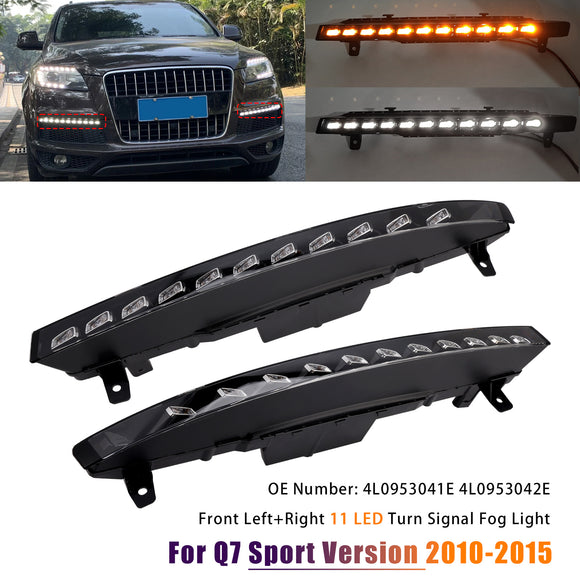 Paar Frontstoßstange 11 LED-Blinker-Nebelscheinwerfer für Audi Sport Version Q7 10-15