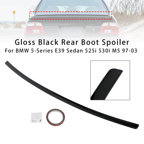 Gloss Black Rear Boot Spoiler For BMW 5 Series E39 Sedan 525i 530i M5 1997-2003