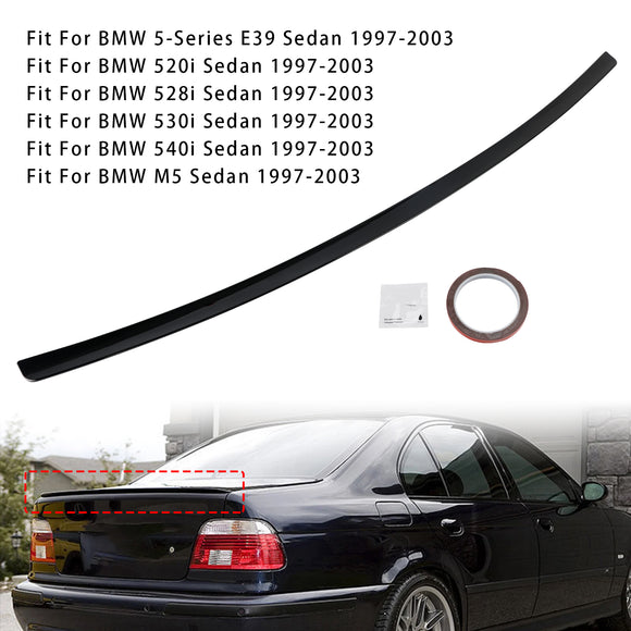Gloss Black Rear Boot Spoiler For BMW 5 Series E39 Sedan 525i 530i M5 1997-2003