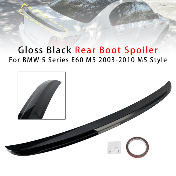 Gloss Black Rear Boot Spoiler For BMW 5 Series E60 M5 2003-2010 M5 Style