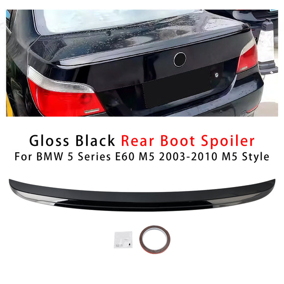 Gloss Black Rear Boot Spoiler For BMW 5 Series E60 M5 2003-2010 M5 Style