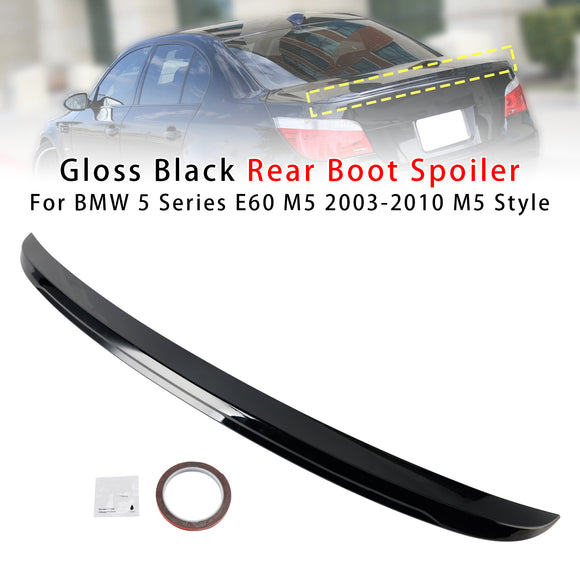Gloss Black Rear Boot Spoiler For BMW 5 Series E60 M5 2003-2010 M5 Style