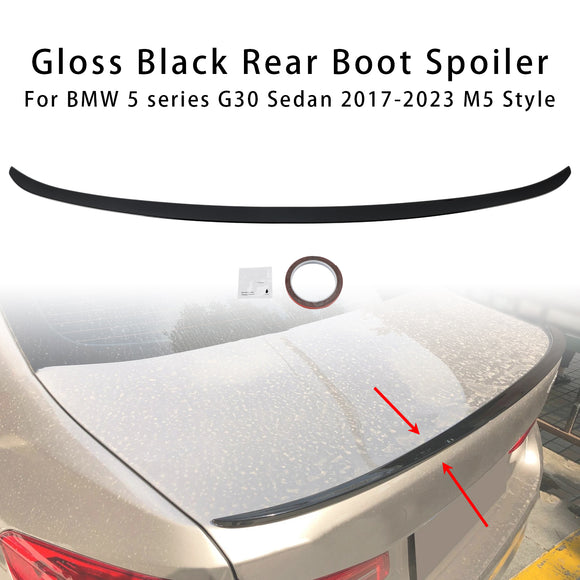 Glänzend schwarzer Kofferraum-Heckspoiler für BMW 5er G30 Limousine 2017–2023 im M5-Stil