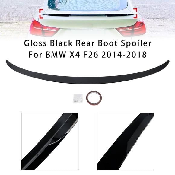 Alerón trasero de maletero negro brillante para BMW X4 F26 2014-2018