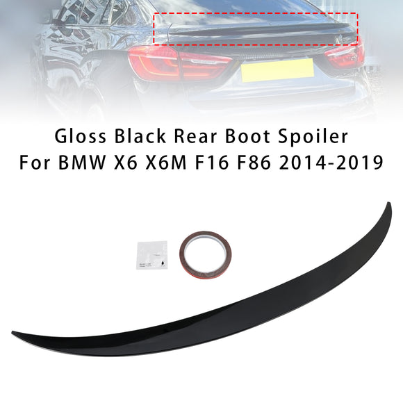 Gloss Black Rear Boot Spoiler For BMW X6 X6M F16 F86 2014-2019