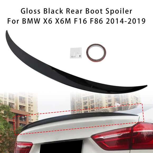 Gloss Black Rear Boot Spoiler For BMW X6 X6M F16 F86 2014-2019