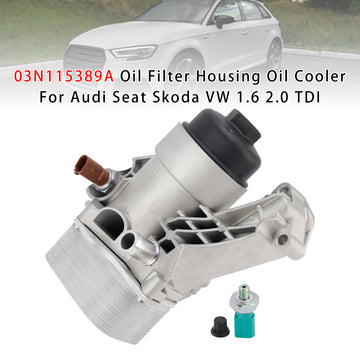 03N115389A Oil Filter Housing Oil Cooler For Audi Seat Skoda VW 1.6 2.0 TDI - 0