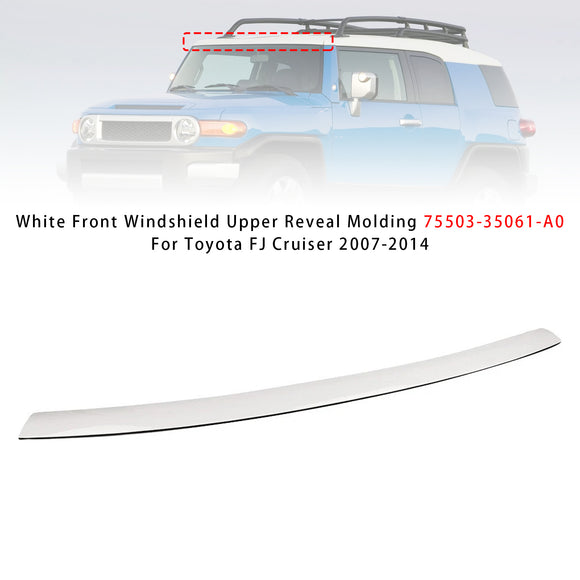 La parte superior del parabrisas delantero blanco revela la moldura para Toyota FJ Cruiser 2007-2014