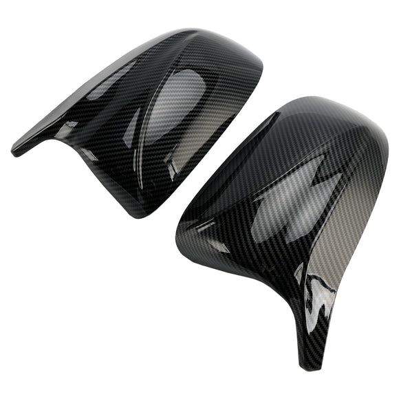 Cubierta de espejo retrovisor de puerta con patrón de fibra de carbono brillante, 2 uds., para BMW x3/x4/ix3 18-22