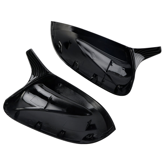 Cubierta de espejo retrovisor de puerta con patrón de fibra de carbono brillante, 2 uds., para BMW x3/x4/ix3 18-22