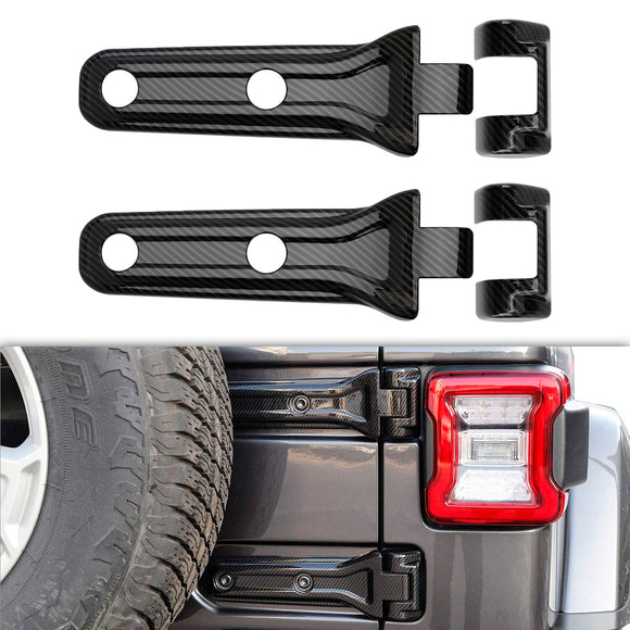 Embellecedor de cubierta de bisagra de puerta trasera de fibra de carbono para Jeep Wrangler JL 2018-2024