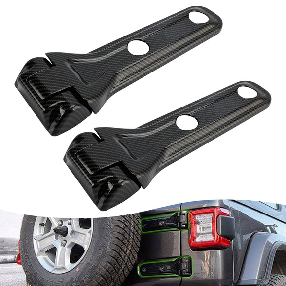 Embellecedor de cubierta de bisagra de puerta trasera de fibra de carbono para Jeep Wrangler JL 2018-2024