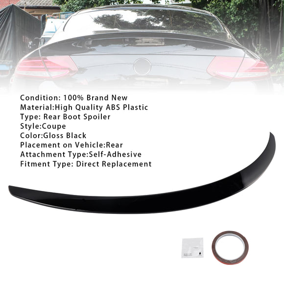 Spoiler trasero negro brillante para Mercedes-Benz Clase C W205 C205 Coupé 2014-2021