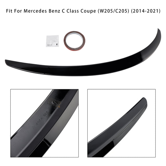 Spoiler trasero negro brillante para Mercedes-Benz Clase C W205 C205 Coupé 2014-2021