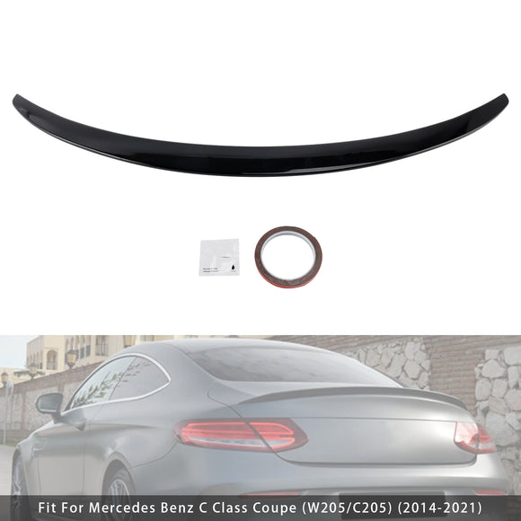 Spoiler trasero negro brillante para Mercedes-Benz Clase C W205 C205 Coupé 2014-2021