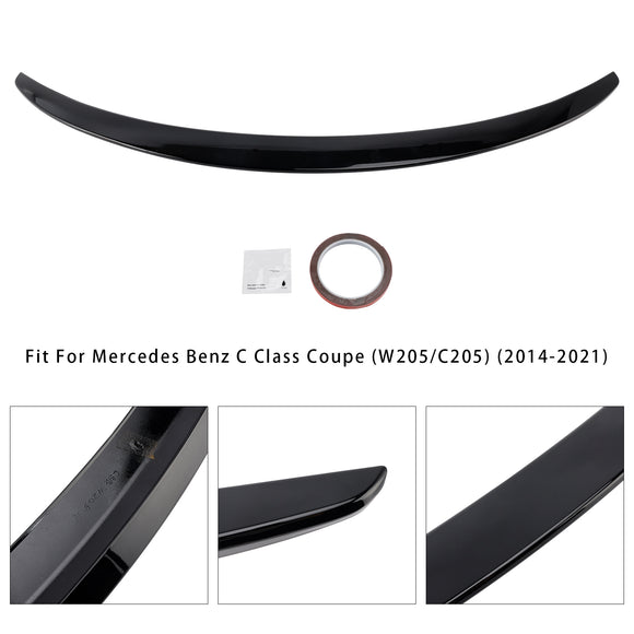 Spoiler trasero negro brillante para Mercedes-Benz Clase C W205 C205 Coupé 2014-2021