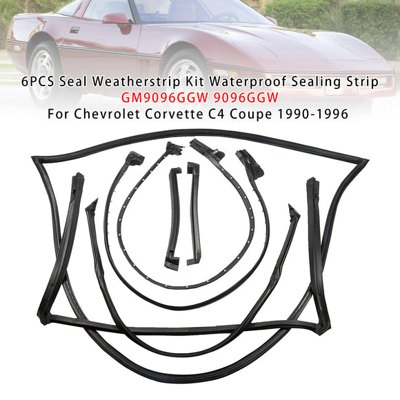 Seal Weatherstrip Kit Waterproof  9096GGW For Chevrolet Corvette C4 Coupe 1990-1996