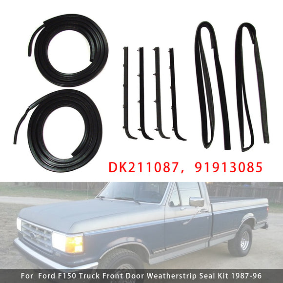 8PCS Door Window Sweep Weatherstrip Seal Kit For Ford Bronco F150 1987-1997