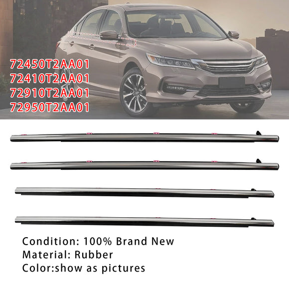 Sello de burlete de puerta de 4 piezas para Honda Accord 2013-2017