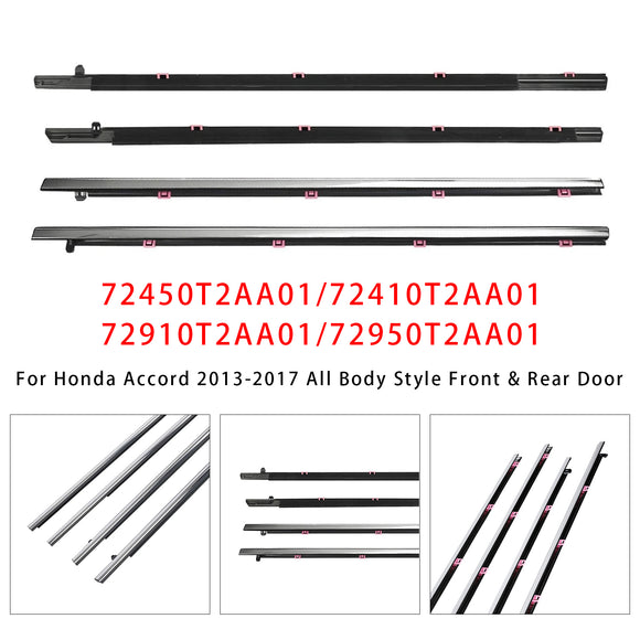Sello de burlete de puerta de 4 piezas para Honda Accord 2013-2017